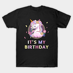 Magical Unicorn Birthday T-Shirt - Sparkle with party paper Celebration T-Shirt